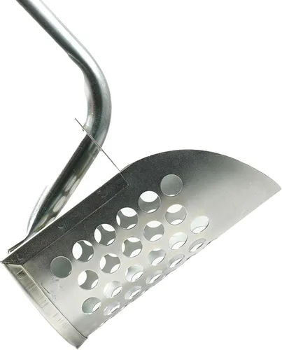 Vista 3 de Cucharas galvanizadas de mango largo y pala grande resistente para detección de metales de agua, descascarillado, caza en roca y más