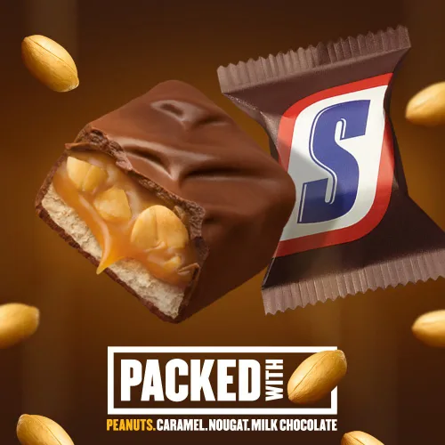 Vista 4 de Snickers Barras de chocolate con caramelo miniatura