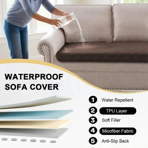 Vista 5 de Manta impermeable para perro, funda de cama para mascotas, para muebles, cama, sofá, sofá biplaza con respaldo antideslizante