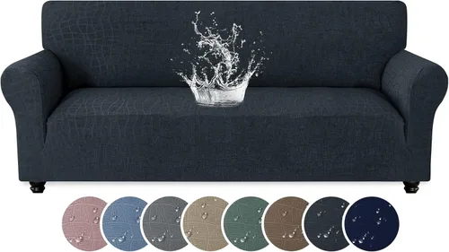 Vista 21 de MAXIJIN Funda impermeable para sillón de sala de estar, 1 pieza elástica con brazos, protector de muebles lavable para perros y mascotas (S, café)