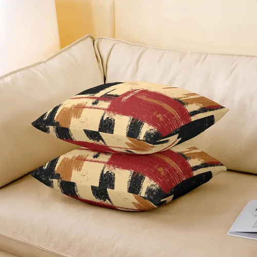 Vista 137 de Juego de 2 fundas de almohada abstractas de 16 x 16 pulgadas para niños, niñas, adolescentes, decoración de dormitorio, moderna a rayas, decoración