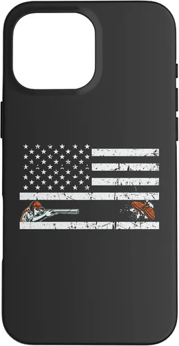 Vista 19 de Funda para iPhone 16 Orgullosa Bandera Americana Retro - Skeet Trap Clay Shotgun Shooting Case