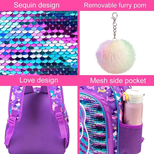 Vista 5 de Mochila infantil para niñas y niños mochila preescolar para niños