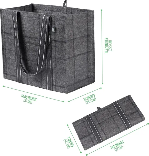 Vista 8 de VENO Paquete de 8 bolsas de compras reutilizables resistentes
