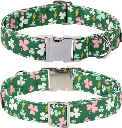 Vista 48 de Lionet Paws Collar de perro de Halloween con corbatín, bonito collar de algodón ajustable con hebilla de metal para perros pequeños, medianos y A