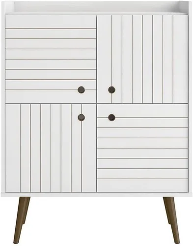 Vista 11 de Manhattan Comfort Bogart - Armario decorativo moderno de mediados de siglo de 45.5 pulgadas para uso en la oficina en casa y sala de estar, incluye