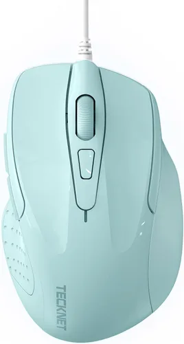 Vista 11 de TECKNET Ratón USB con Cable, Ratón de 6 Botones con Cable para Computadora con 4 DPI Ajustables, Ratones Ópticos para Computadora con Diseño