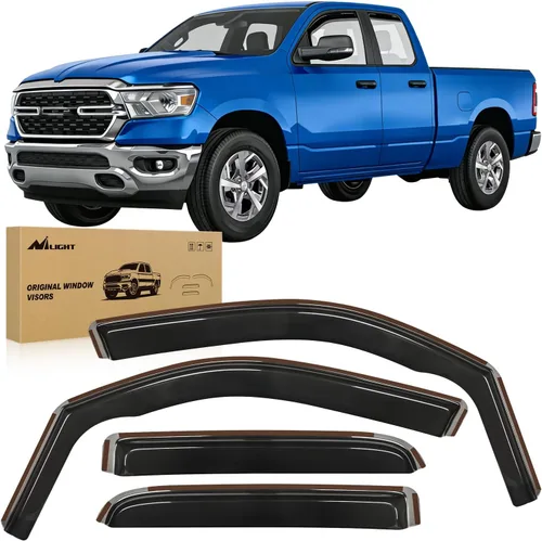 Vista 14 de Nilight protectores de lluvia para canal para Ram 1500 2009 2010 2011 2012 2013 2014 2015 2016 2017 2018 Crew Cab, 2019-2023 Ram 1500 Classic Body