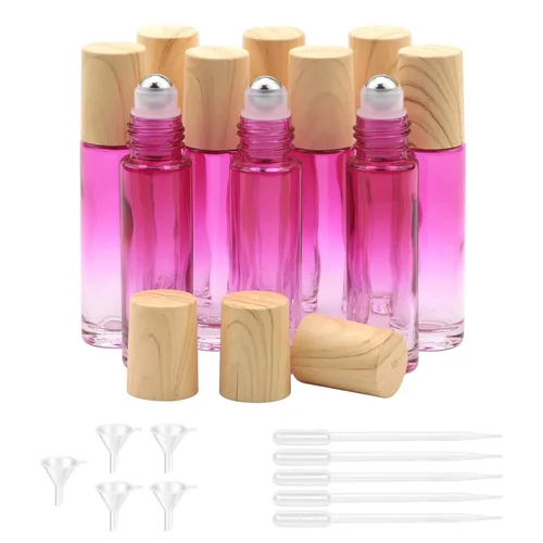 Vista 7 de Kesell Paquete de 10 botellas enrollables de aceite esencial con tapa de plástico de 0.3 fl oz (0.3 fl oz), botellas de rodillo de gradiente azul