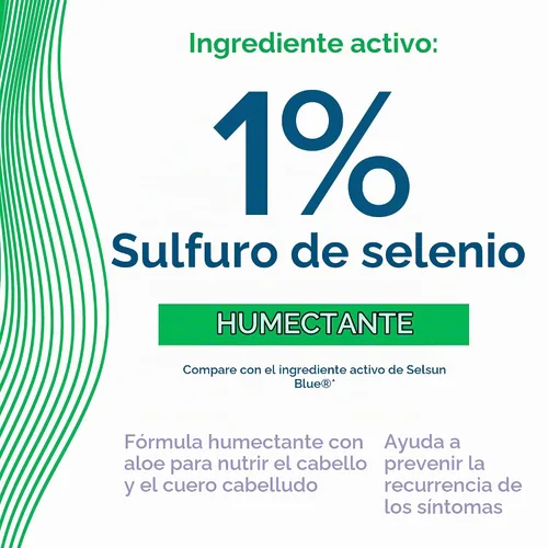 Vista 3 de True+Real Champú hidratante para la caspa con aloe y sulfuro de selenio 1%, 11fl oz