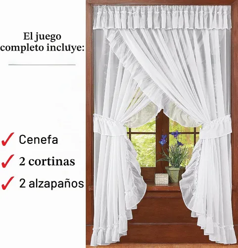 Vista 4 de Isabella Ruffled Sheer tela cortina de bolsillo ventana Barra Set Azul