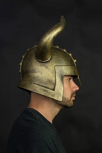Vista 2 de Accesorio de disfraz Barbarian Warrior Casco con cuernos bronce talla única
