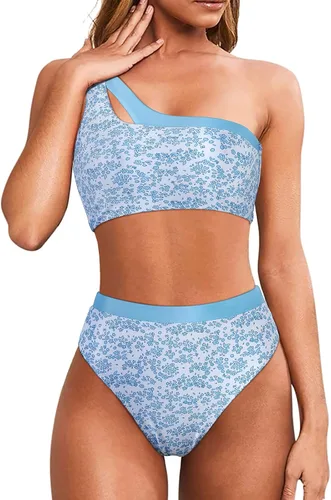 Vista 161 de MOOSLOVER Traje de baño de dos piezas con corte alto y cintura alta para mujer