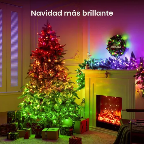Vista 4 de YEELIGHT Luces de Navidad inteligentes, 200 luces LED de 66 pies que cambian de color con control remoto y conexión Bluetooth, cadena de luces LED