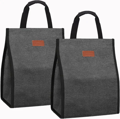 Vista 15 de Bolsas de almuerzo para mujer, aisladas, reutilizables, con bolsillo interno, bolsa de almuerzo para adultos para el trabajo