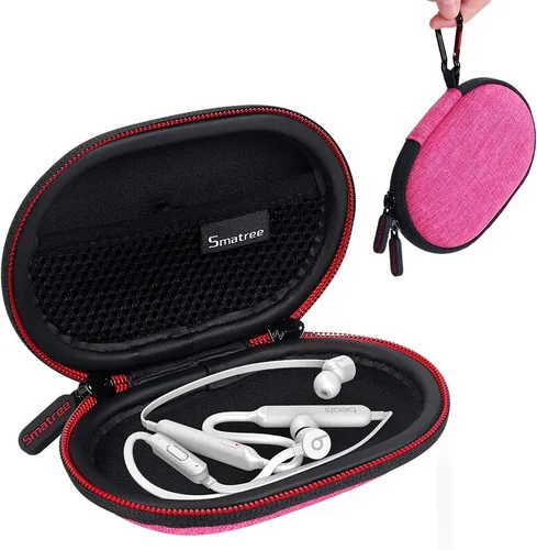 Vista 8 de Smatree Funda rígida para auriculares compatible con BeatsX, Beats Flex, Powerbeats2, Powerbeats3, auriculares deportivos Bluetooth, funda de Negro