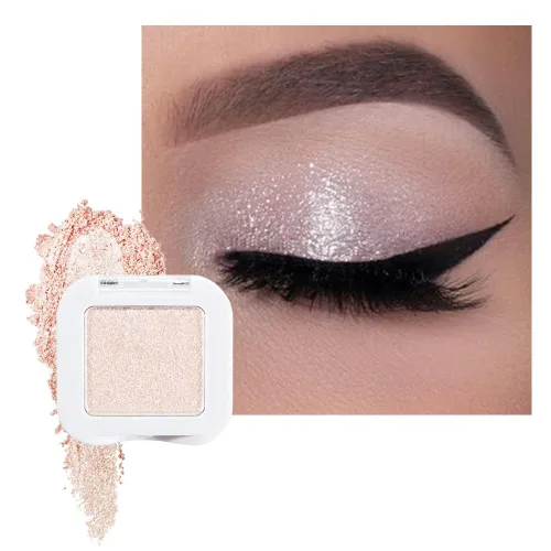 Vista 29 de evpct Paleta de sombra de ojos con purpurina dorada champán, color nude dorado rosa brillante crema brillante paleta de sombra de ojos iluminadora