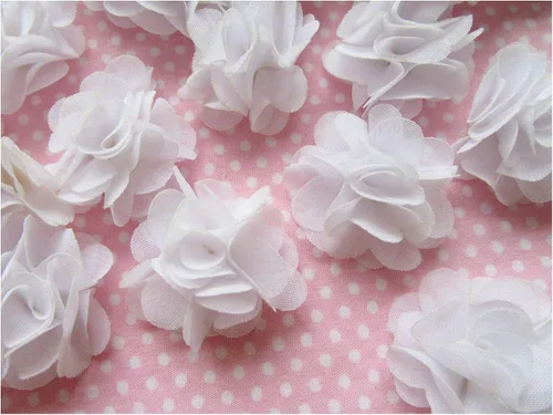 Vista 20 de YYCRAFT Paquete de 30 diademas de flores de gasa de 2 pulgadas, color rosa bebé