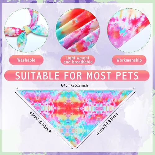 Vista 2 de Silkfly 50 bandanas de verano para perros, bufandas para mascotas, para salón de aseo, triangular, lavable, babero, pañuelo, para fiestas