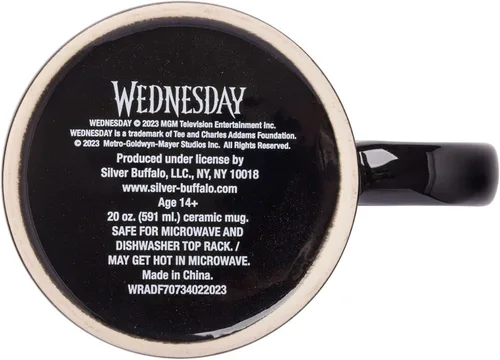 Vista 4 de Silver Buffalo Wednesday Addams Not Weird Everyone Else, taza de cerámica Miércoles no es raro