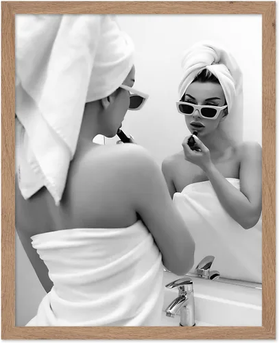 Vista 46 de Póster de arte de moda de Poster Master - Mujer en impresión de auto clásico - Arte en blanco y negro - Arte fotográfico - Arte de autos - Arte