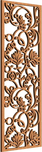 Vista 138 de Caspian Paneles de pared de madera con calado decorativo perforado, 9 3/8 pulgadas de ancho x 24 3/8 pulgadas de alto x 1/4 de alto, cereza