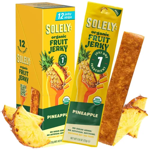 Vista 25 de Solely - Charqui de frutas orgánicas Un ingrediente Vegano Sin OGM Sin gluten Sin agregado de azúcar