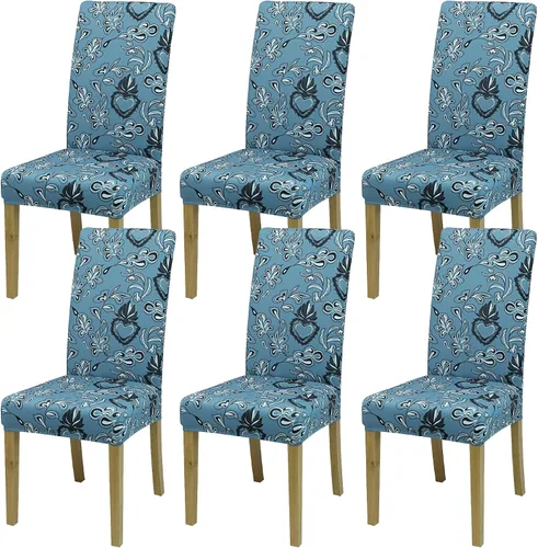 Vista 135 de Fundas para Sillas de Comedor, Juego de Fundas para Sillas de Comedor de 4 Piezas, Fundas Elásticas para Sillas de Cocina, Fundas para Sillas