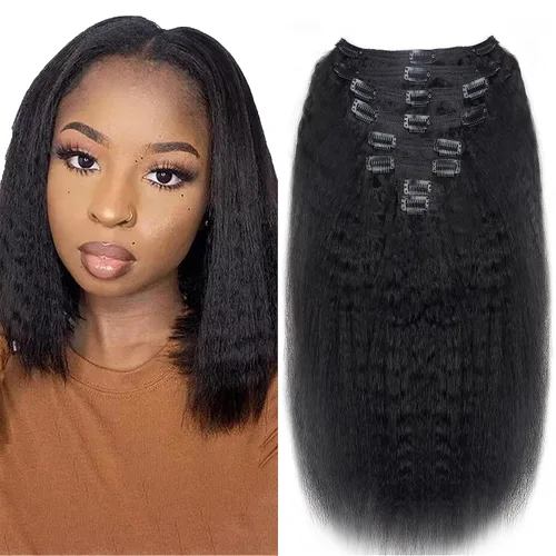 Vista 63 de Extensiones de cabello humano real rizado con clip, 4/27/4, ombré, rizado con clip, para mujer, 3C y 4A (12 pulgadas, #4/27/4)