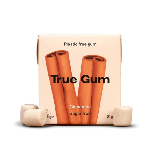 Vista 11 de True Gum Goma de mascar sin plástico, sabor menta, goma de mascar sin azúcar hecha con xilitol, a base de plantas, vegana, biodegradable, sabores