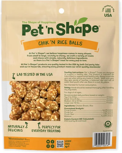 Vista 2 de Pet 'n Shape Chik 'n Rice Balls - Golosinas para perros - 1 libra