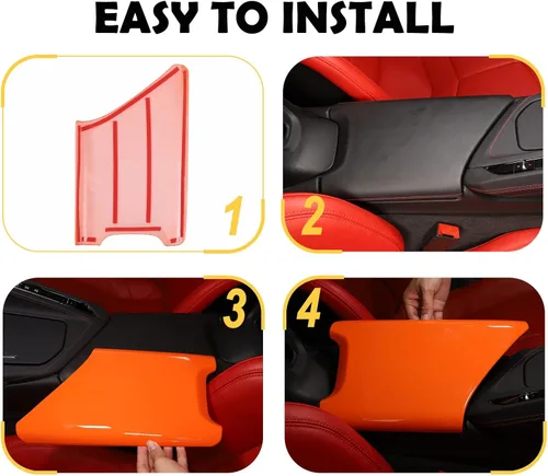 Vista 5 de CHEAYAR Funda para Reposabrazos de Interior de Coche, Caja de Consola Central Compatible con Chevrolet Corvette C8 2020-2023, Cubierta de Protección