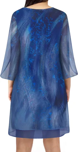 Vista 2 de SeSe Code Vestido de malla elástica con volantes y manga 34 para mujer, vestidos de invitadas de boda