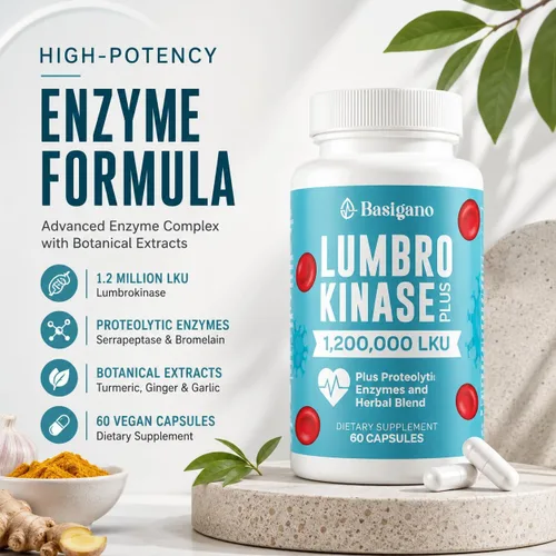 Vista 3 de Suplemento de lumbroquinasa, 1,2 millones de LKU - Cápsulas de 120 mg, potente alternativa de nattoquinasa con enzimas proteolíticas y mezcla