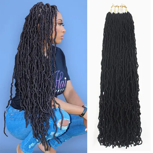 Vista 47 de Extensiones de cabello de ganchillo de 12 pulgadas de pelo sintético de ganchillo 1B, extensiones de cabello de ganchillo suaves