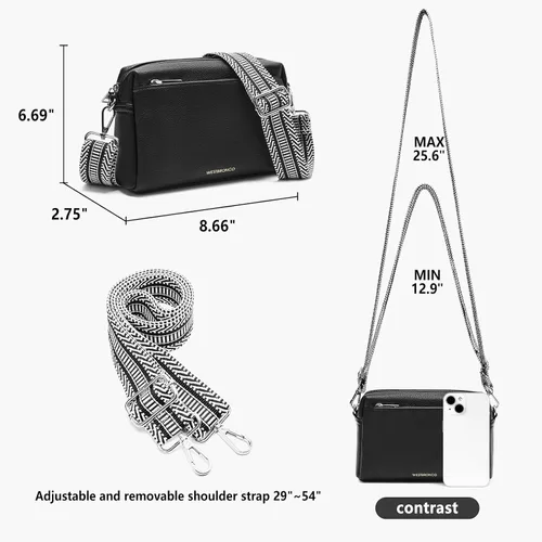 Vista 4 de WESTBRONCO Bolsos cruzados pequeños para mujer, bolsos de hombro, cartera con correa ajustable