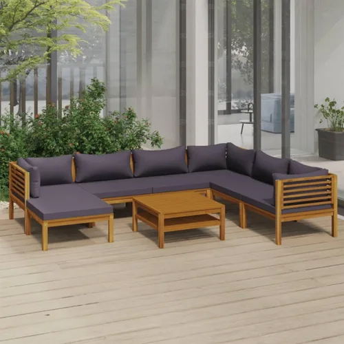 Vista 19 de Juego de 5 piezas para patio con cojín, juego de muebles de sofá, resistente a la intemperie, adecuado para uso en exteriores, requiere montaje Gris