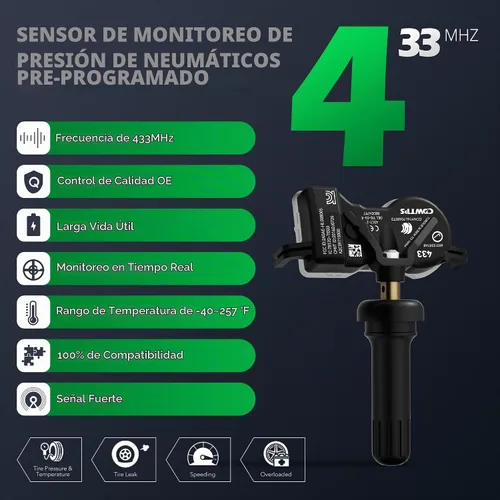 Vista 3 de CDWTPS Sistema de monitoreo de presión de neumáticos TPMS Sensor 68252493AB 433HMz Fit Dodge Jeep (1 paquete) Chrysler 200, Pacifica