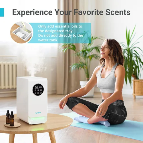 Vista 5 de Livatro - Humidificador inteligente de 6L para habitación grande, niebla cálida y fría con diseño de llenado superior, control por Alexa