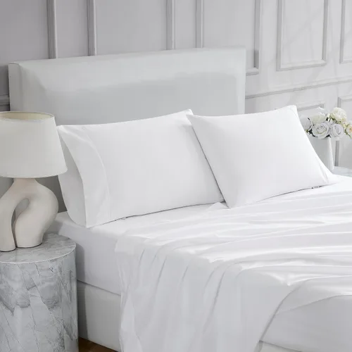 Vista 29 de Linen Closet Juego de sábanas tamaño individual – 100% algodón natural percal, juego de sábanas de cama individual de 3 piezas refrescante