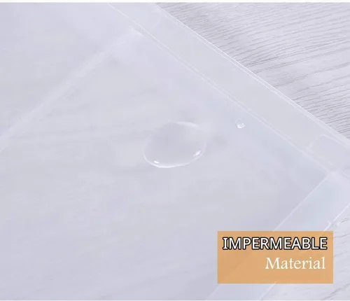 Vista 3 de Sobres de plástico transparentes con cierre de 9x12, carpeta de archivos, portadocumentos de papel, paquete de 12