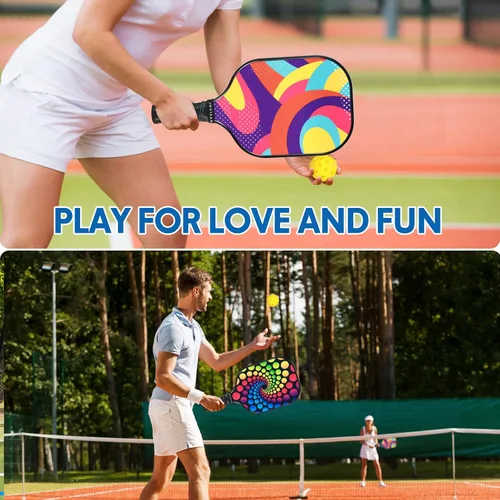 Vista 5 de Palas de pickleball, regalo de pickleball, raquetas de pickleball de fibra de vidrio, toalla de enfriamiento y cubierta de pickleball - Juego
