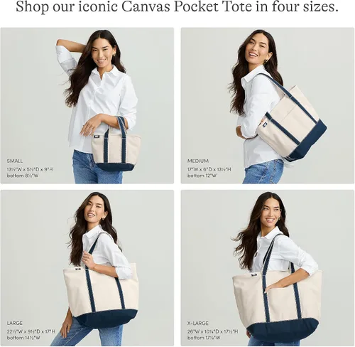 Vista 2 de Lands' End Bolso de lona abierto Natural