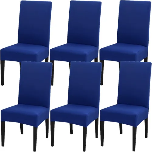 Vista 13 de Juego de 4 fundas para sillas de comedor, fundas elásticas de elastano para sillas de comedor, extraíbles y lavables, protectores desmontables
