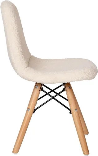 Vista 7 de Flash Furniture Zula - Silla moderna acolchada de piel de oveja sintética para niños, tapizado acolchado de piel de oveja sintética color blanco