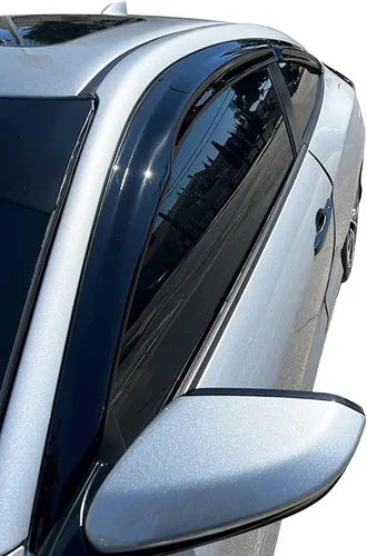 Vista 9 de IKON MOTORSPORTS Visera de ventana externa con cinta, compatible con Honda Civic Coupe 2Dr 10ª generación FC FC3 FC4 2016-2020, deflector de aire