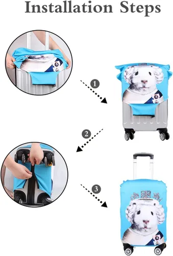 Vista 4 de OSVINO Funda de equipaje de dibujos animados lindo unicornio protector de maleta de viaje elástico duradero Unicornio E