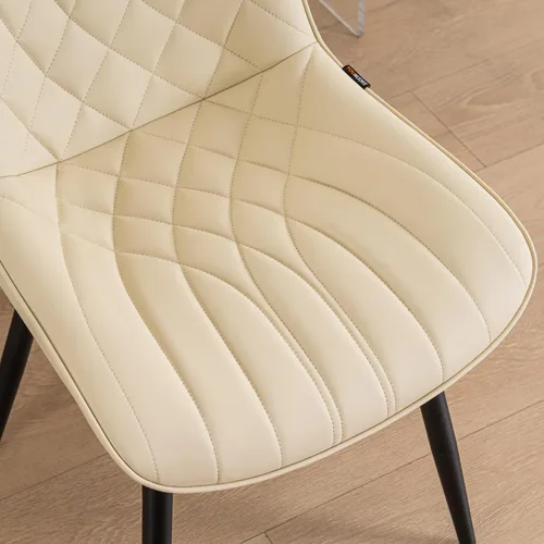 Vista 8 de YOUNUOKE Juego de 2 Sillas de Comedor de Mediados de Siglo Modernas Silla de Cocina Cómodas Sillas Tapizadas de Cuero Sintético Sillas de Cena