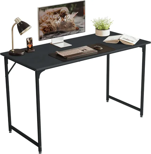 Vista 7 de Escritorio de computadora de 32 pulgadas para espacios pequeños, escritorio de oficina en casa, estilo moderno y simple, escritorio de trabajo Negro