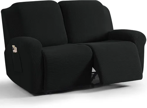 Vista 44 de TAOCOCO Funda reclinable de 4 piezas, funda elástica para sofá reclinable de 4 piezas, funda reclinable con 1 asiento, protector de sofá suave